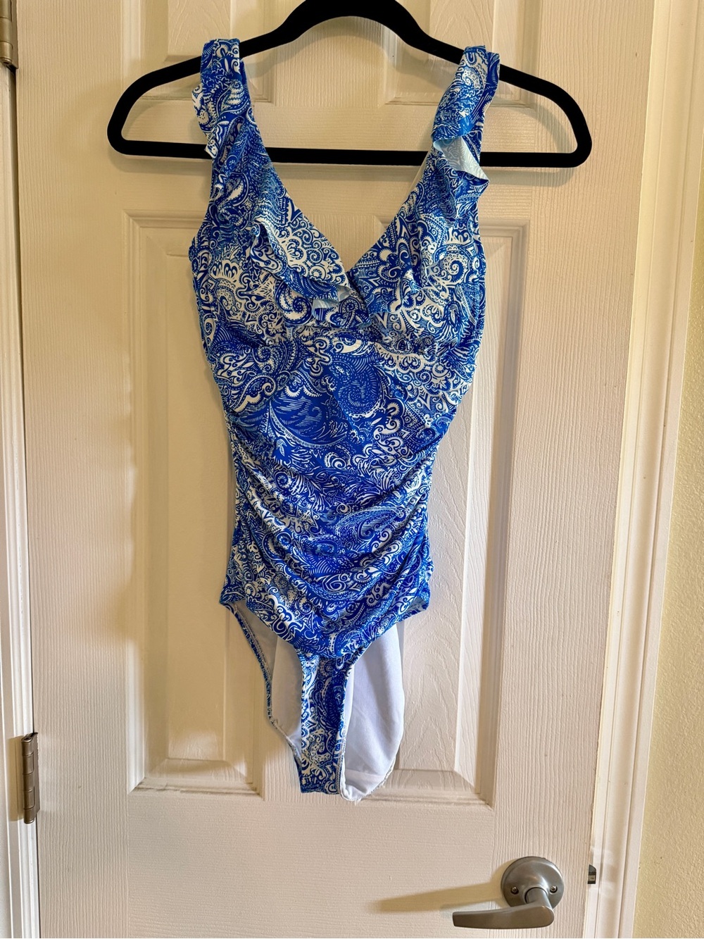 Ralph Lauren Blue Paisley Girls One-Piece Swimsuit